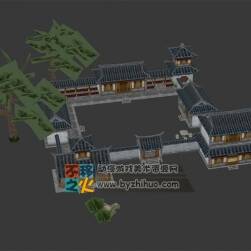 中國風小院模型