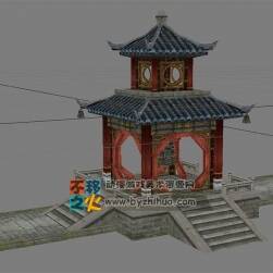 古代亭子 游戲模型