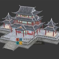 古風 酒樓 模型