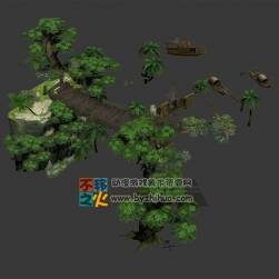 鄉(xiāng)村湖泊碼頭模型