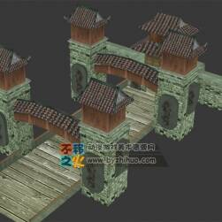 天龍八部 古風(fēng)武俠場景 城門3D模型