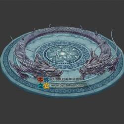 中國龍雕塑 雙龍角色登錄臺 3D模型