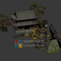中國風(fēng)庭院建筑模型