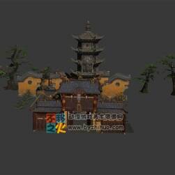寺廟廢墟模型