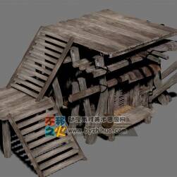 古代木質(zhì)結(jié)構(gòu)建筑max模型