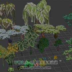 熊貓人植物，樹花草模型合集