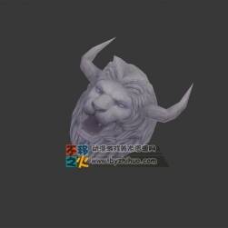 牛角獅子頭石像