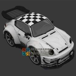 次世代一輛白色的賽車模型