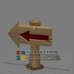 木質指示牌模型