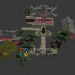 古典庭院部分建筑模型