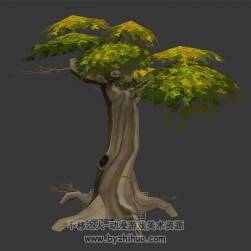 3種狀態(tài)tree樹3D模型 樹根/樹干