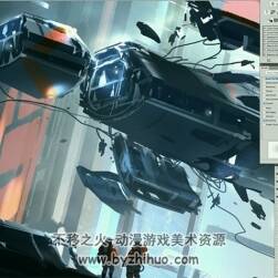 GUMROAD SPACE SALVAGE SPARTH 太空科幻風(fēng)CG插畫視頻教程 帶PSD源文件