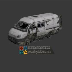 次世代破舊的商務(wù)車模型