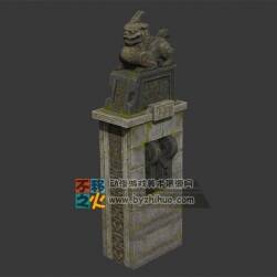 神獸石柱雕像機(jī)關(guān)模型