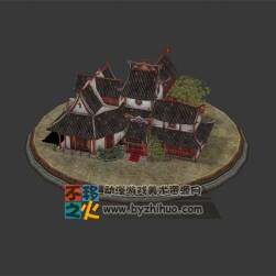 中國風(fēng)酒樓客棧模型